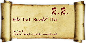 Rábel Rozália névjegykártya